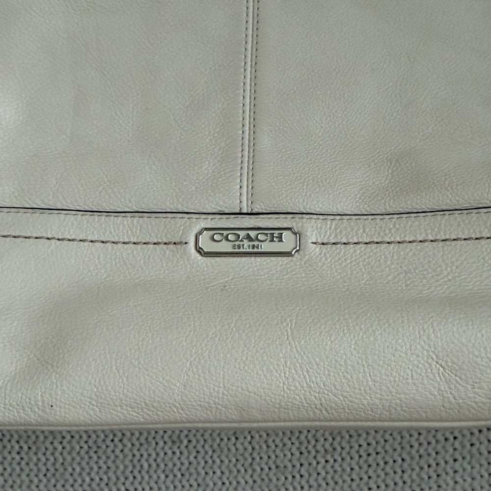 Coach Park Leather Hobo Shoulder Bag Cream - Picture 2 of 8